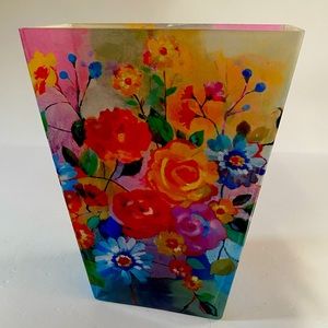Multi-colored glass vase